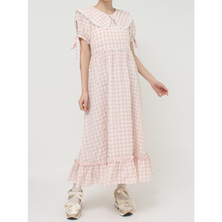 大人気完売品♡ merryjenny♡ ギンガムリボンワンピース ピンク ♡ ギンガムリボンワンピース[品番：MKSW0062133]｜merry jenny