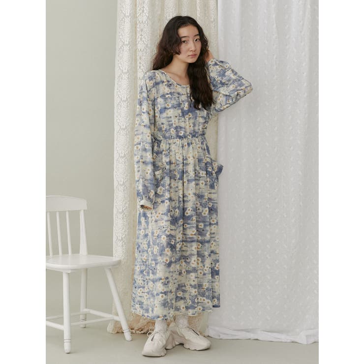 flower paintワンピース[品番：MKSW0058757]｜merry jenny（メリージェ