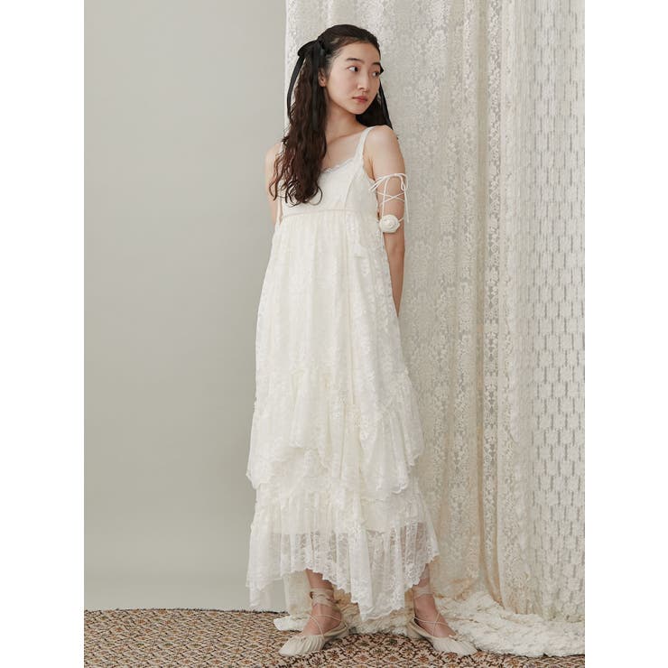 デコラティブレースキャミワンピース[品番：MKSW0060544]｜merry