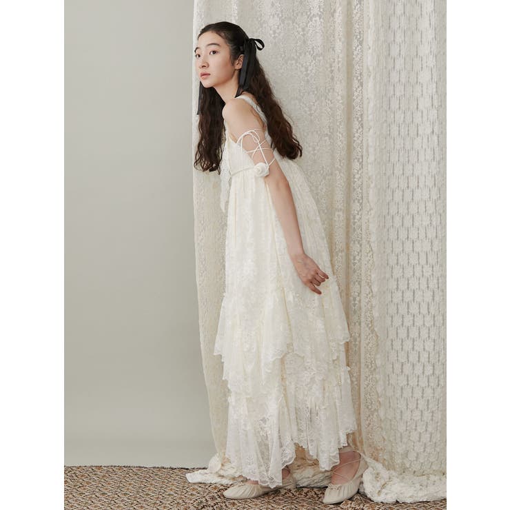 デコラティブレースキャミワンピース[品番：MKSW0060544]｜merry