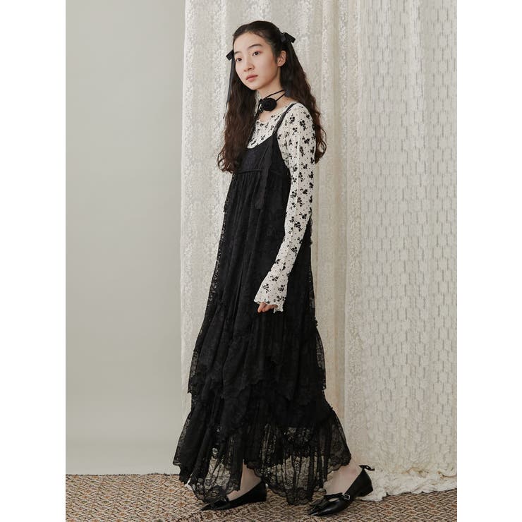 デコラティブレースキャミワンピ　誰か買ってー！ デコラティブレースキャミワンピース[品番：MKSW0060544]｜merry