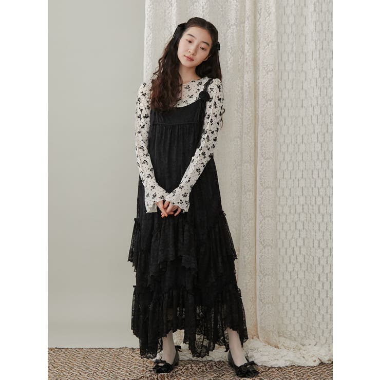 デコラティブレースキャミワンピース[品番：MKSW0060544]｜merry