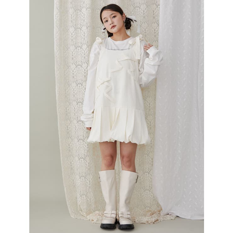 美品♡merry jenny 24AW 完売品 バルーンリボンミニワンピース バルーンリボンミニワンピース（ワンピース）｜merry jenny