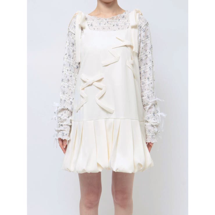 d.i.a系♡アーム.チェーン.おりぼん付ラメピンクミニワンピ ギャル