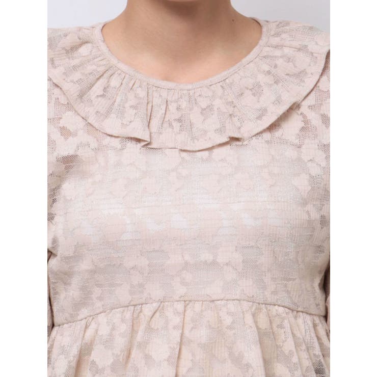 ラメレースフリルカラーtops[品番：MKSW0058761]｜merry jenny