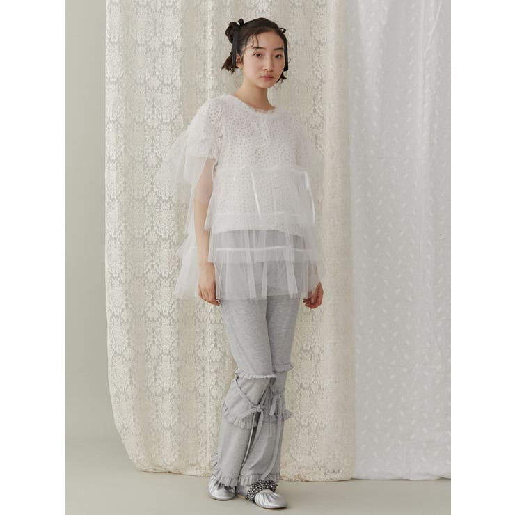 チュールティアードチュニック ピンク 新品未使用メリージェニー メリージェニー merry jenny チュールティアードチュニック