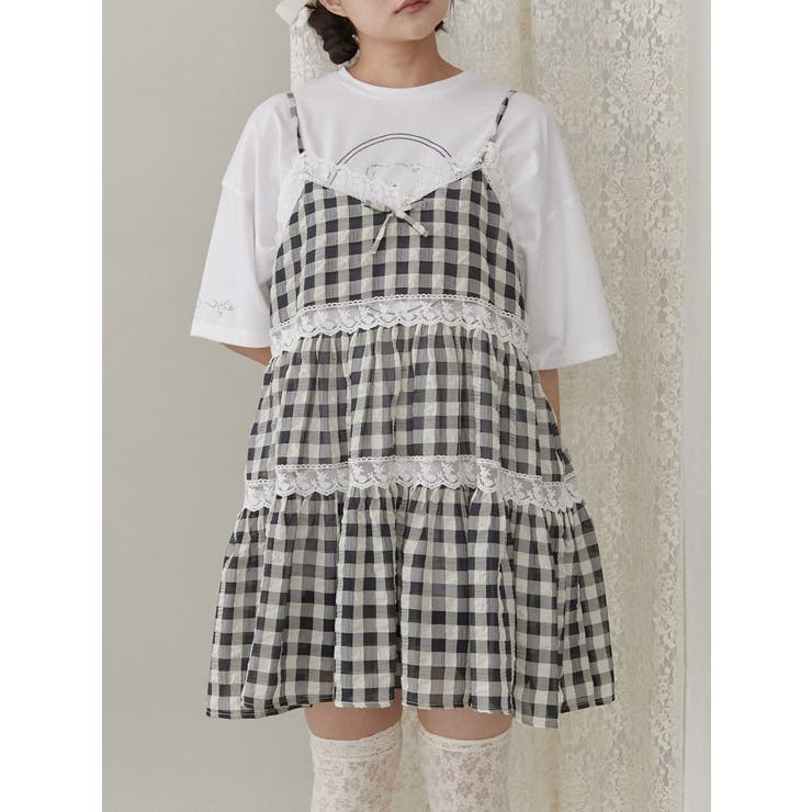 ブラック | 【追加生産分】checkフレアベビードール | merry jenny