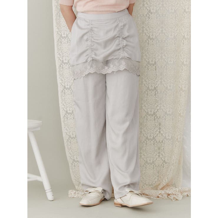 サテンレイヤードパンツ[品番：MKSW0058293]｜merry jenny（メリージェ