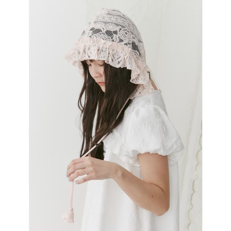 flowerレースボンネット[品番：MKSW0058812]｜merry jenny
