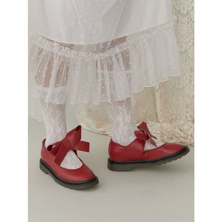 ribbonラバーシューズ[品番：MKSW0059678]｜merry jenny