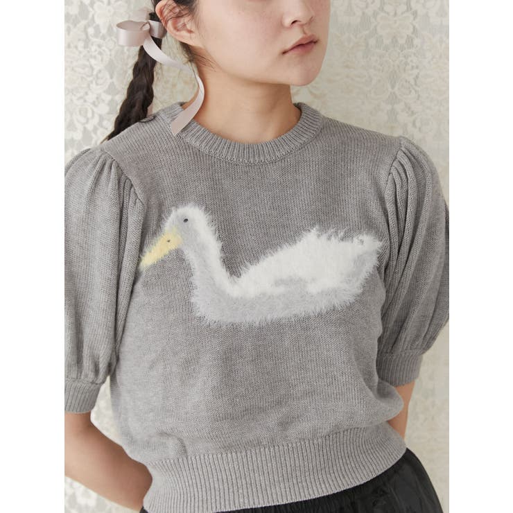 グレー | あひるジャカードニットtops | merry jenny