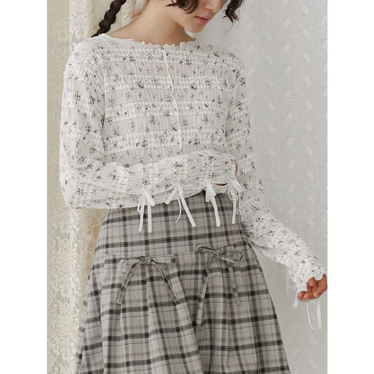 floral print レースtops | merry jenny | 詳細画像1 