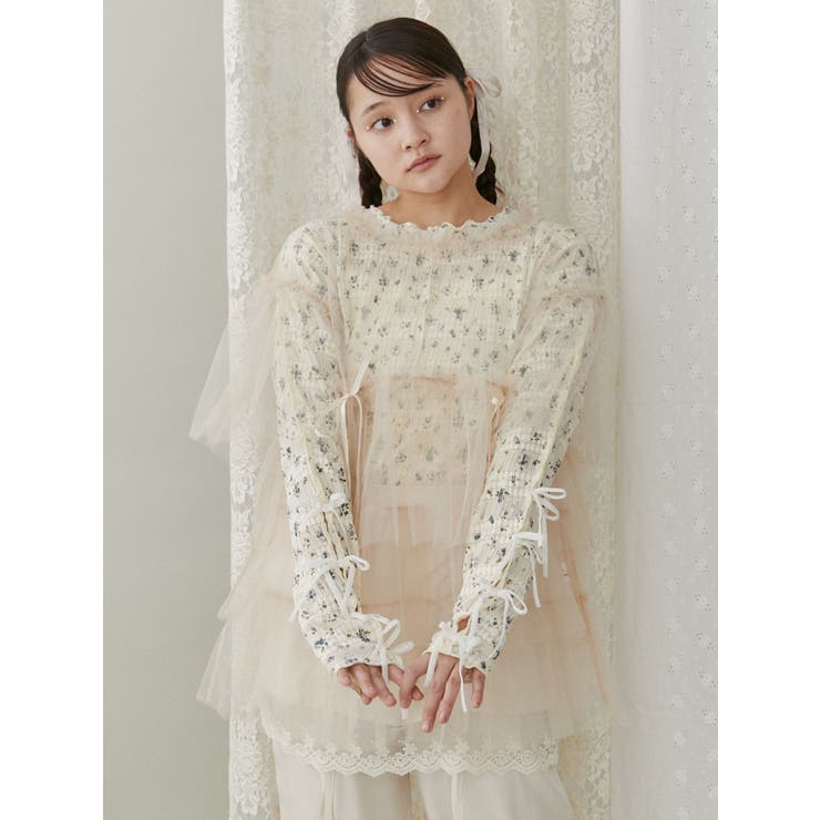 floral print レースtops | merry jenny | 詳細画像35 