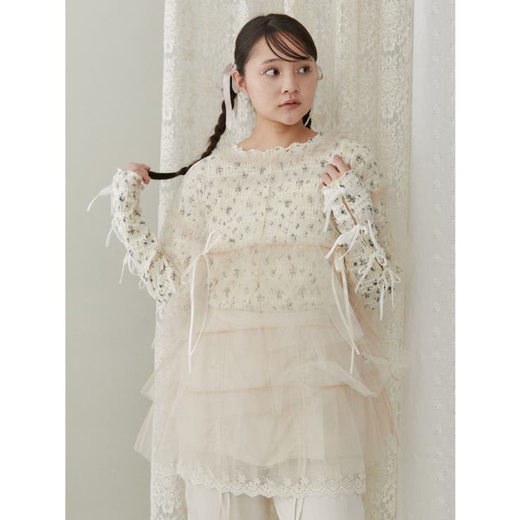 floral print レースtops | merry jenny | 詳細画像36 