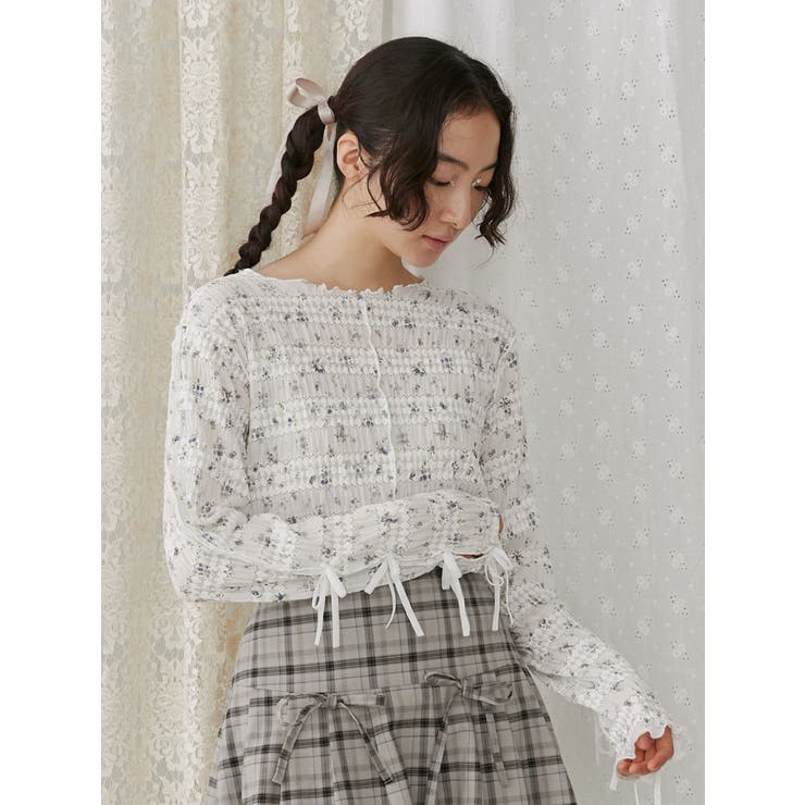 floral print レースtops | merry jenny | 詳細画像4 