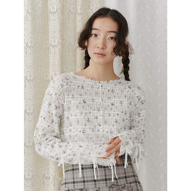 floral print レースtops | merry jenny | 詳細画像6 