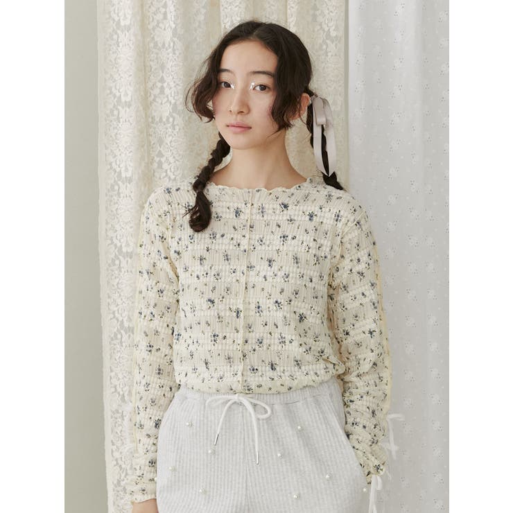 floral print レースtops | merry jenny | 詳細画像7 