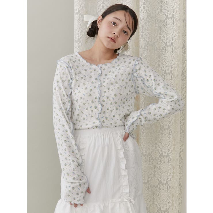 セール】flowerメローサーマルtops（Tシャツ/カットソー
