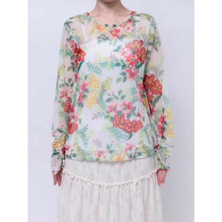 KEITA MARUYAMA ケイタマルヤマ 花柄 フリルトップス X144 KEITA MARUYAMA】 ケイタマルヤマ 花柄 フリルトップス X144