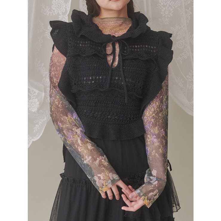 気になる対象商品 flowerシアーメッシュtops[品番：MKSW0058768]｜merry jenny トップス