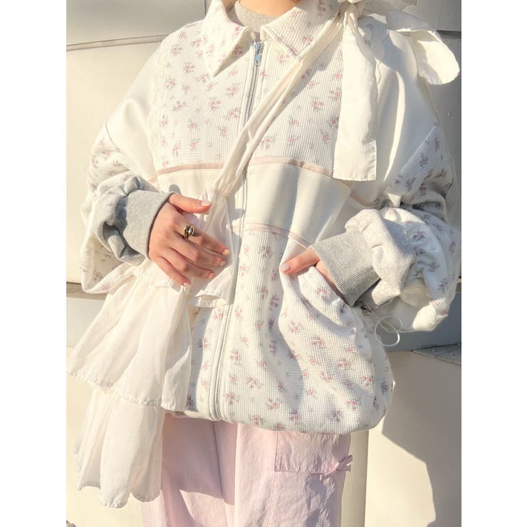 【merry jenny】floralコンビトラックジャケット floralコンビトラックジャケット[品番：MKSW0055380]｜merry