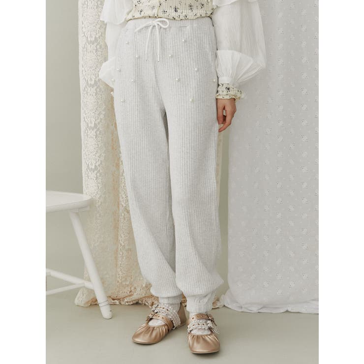 パールリブジョガーパンツ | merry jenny | 詳細画像4 