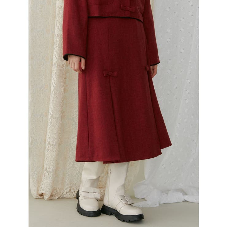 リボンプリーツミディスカート【セットアップ着用可能】 | merry jenny | 詳細画像11 