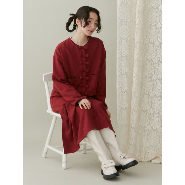 リボンプリーツミディスカート【セットアップ着用可能】 | merry jenny | 詳細画像14 