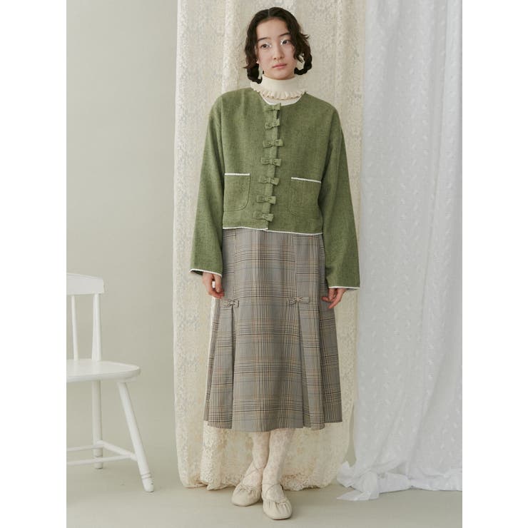 リボンプリーツミディスカート【セットアップ着用可能】 | merry jenny | 詳細画像17 