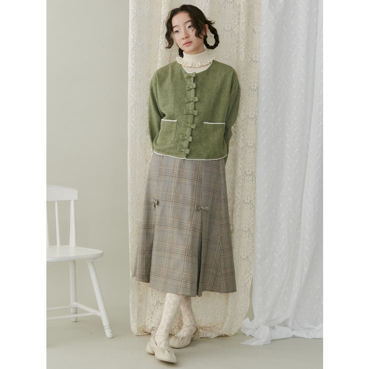 リボンプリーツミディスカート【セットアップ着用可能】 | merry jenny | 詳細画像18 