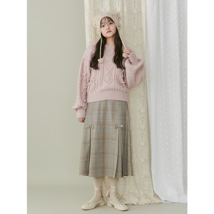 リボンプリーツミディスカート【セットアップ着用可能】 | merry jenny | 詳細画像25 