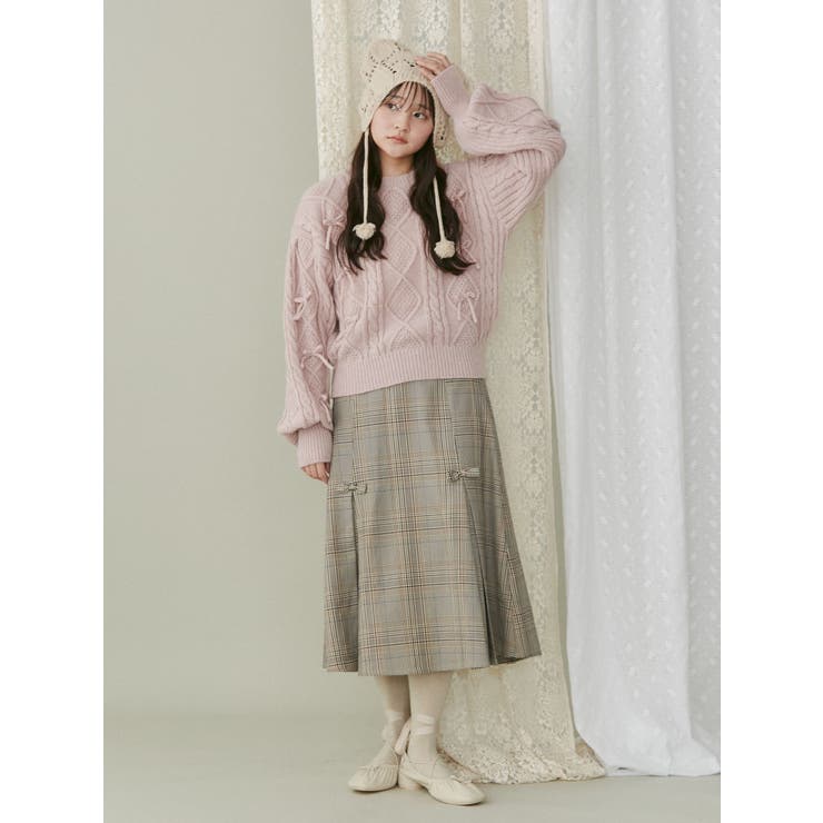 リボンプリーツミディスカート【セットアップ着用可能】 | merry jenny | 詳細画像27 