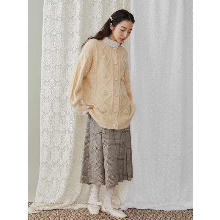 リボンプリーツミディスカート【セットアップ着用可能】 | merry jenny | 詳細画像3 