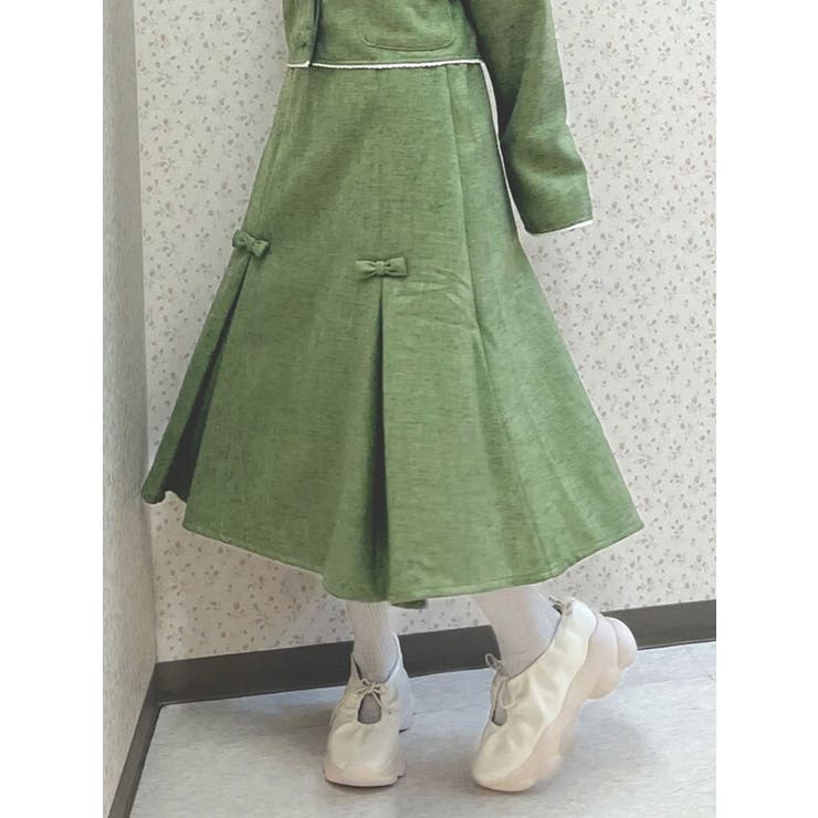 リボンプリーツミディスカート【セットアップ着用可能】 | merry jenny | 詳細画像5 