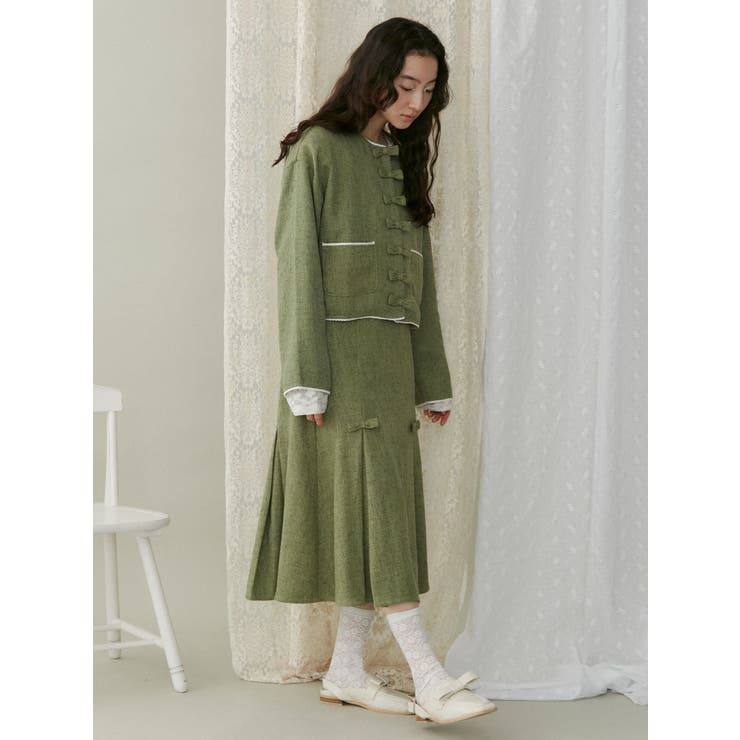 リボンプリーツミディスカート【セットアップ着用可能】 | merry jenny | 詳細画像9 