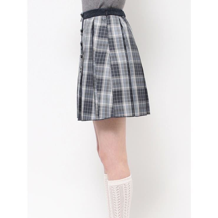 プリーツチェックリボンミニスカート[品番：MKSW0058776]｜merry