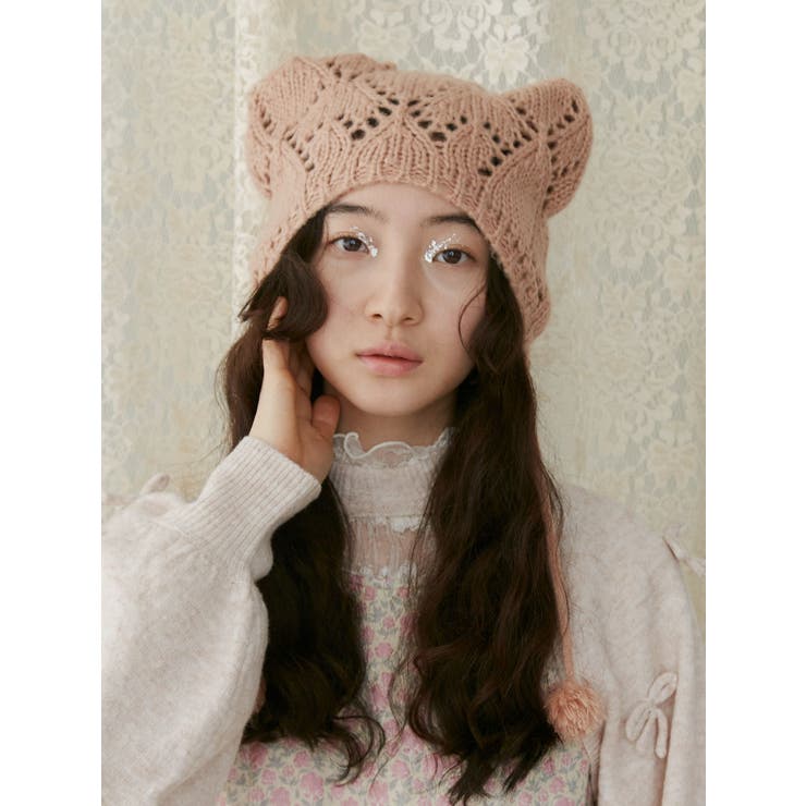 特別セーフ animalポンポンニットcap[品番：MKSW0058429]｜merry jenny 帽子