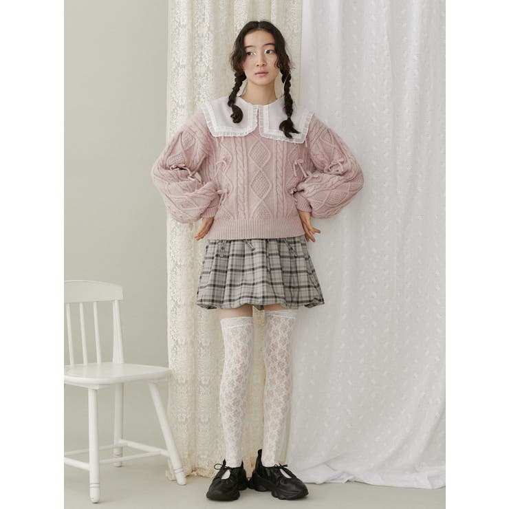 可愛いリボンたくさんニット♡ リボンたくさんニットプルオーバー[品番：MKSW0058310]｜merry jenny