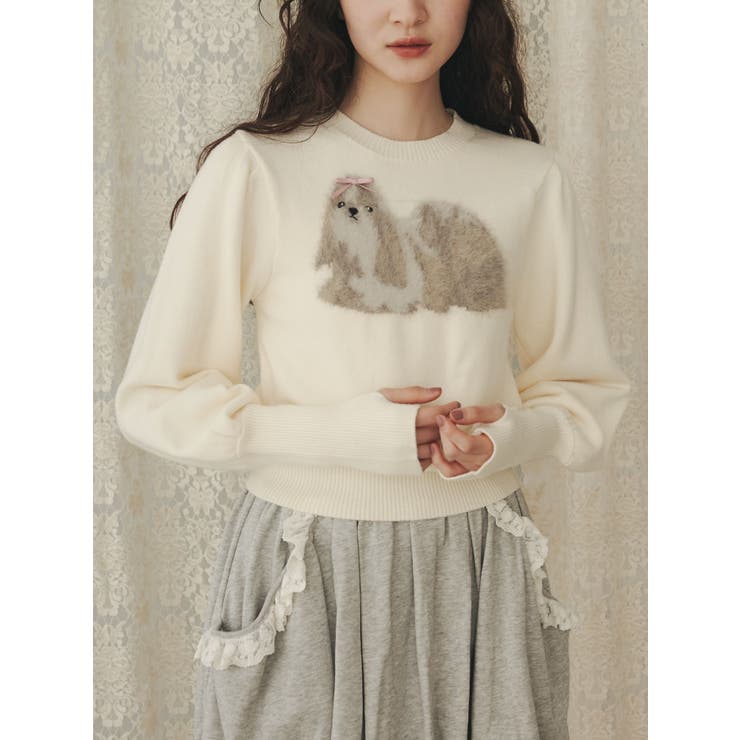 シーズージャカードニットtops[品番：MKSW0060219]｜merry jenny