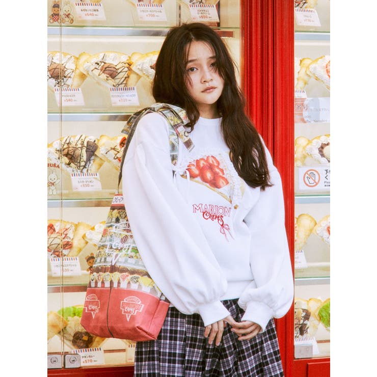 マリオンクレープコラボ】いちごクリームフリルスウェット[品番