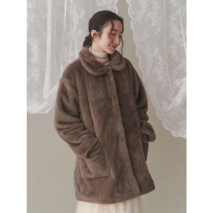 cuddlyフェイクファーコート[品番：MKSW0060555]｜merry jenny