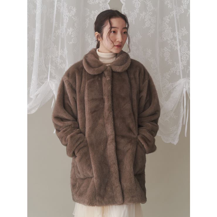 cuddlyフェイクファーコート[品番：MKSW0060555]｜merry jenny