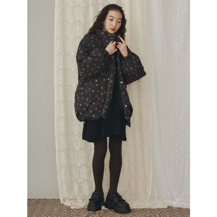 flowerパファーコート[品番：MKSW0060141]｜merry jenny（メリージェ二
