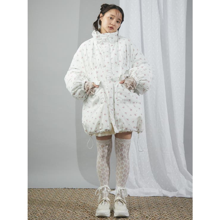 flowerパファーコート[品番：MKSW0060141]｜merry jenny（メリージェ二