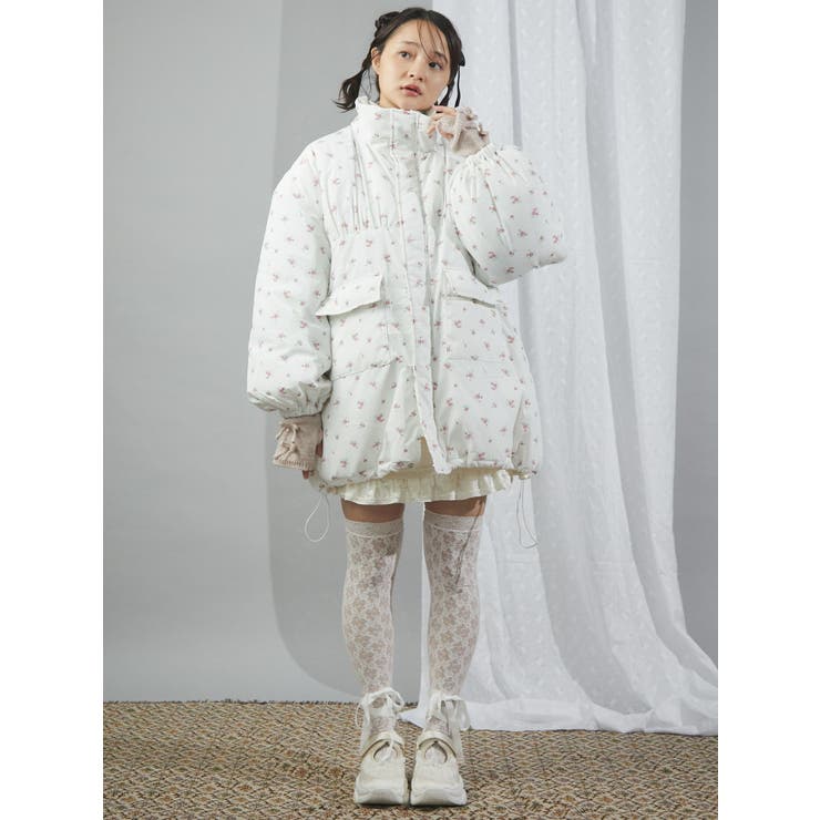 flowerパファーコート[品番：MKSW0060141]｜merry jenny（メリージェ二