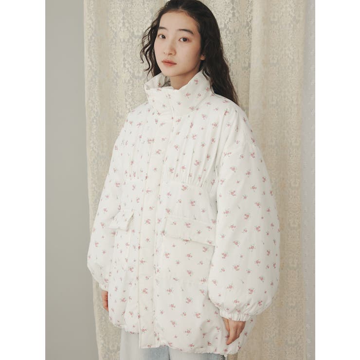 flowerパファーコート[品番：MKSW0060141]｜merry jenny