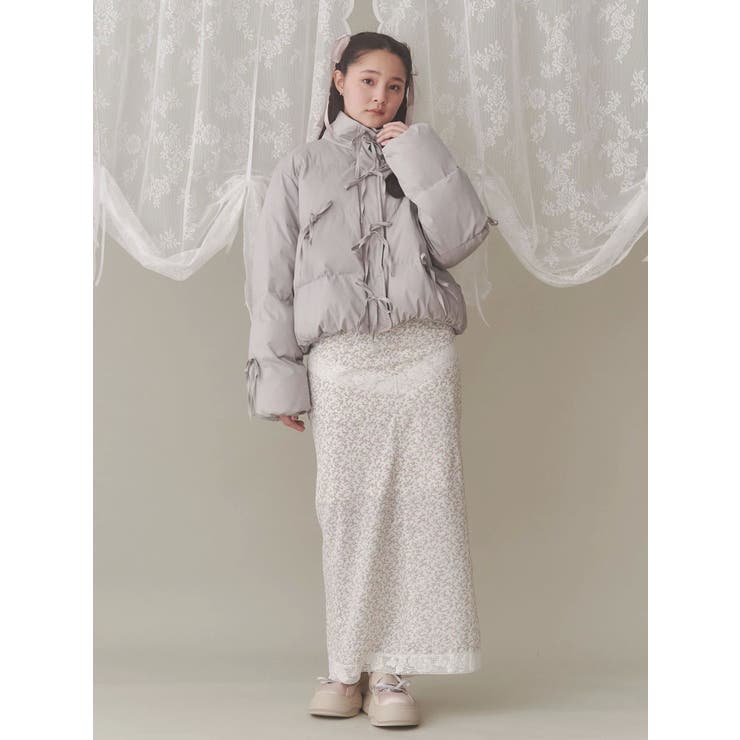 ribbon paddedジャケット[品番：MKSW0060142]｜merry jenny