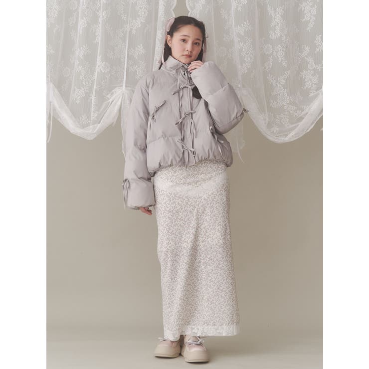 ribbon paddedジャケット[品番：MKSW0060142]｜merry jenny