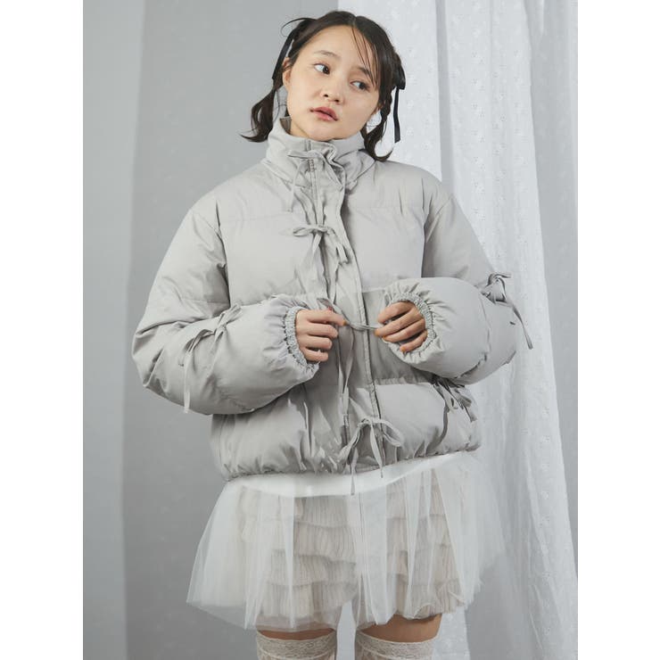 ribbon paddedジャケット[品番：MKSW0060142]｜merry jenny