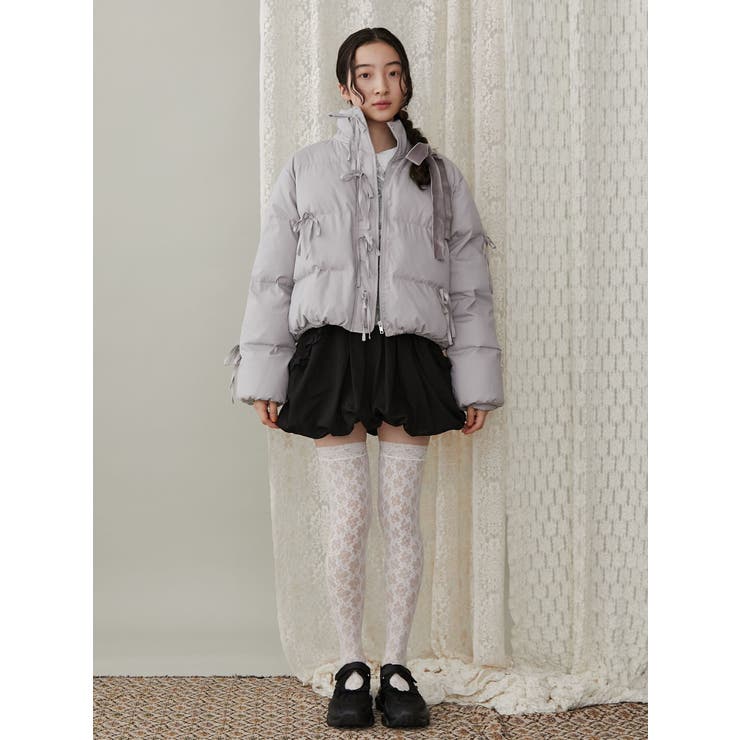 ribbon paddedジャケット[品番：MKSW0060142]｜merry jenny